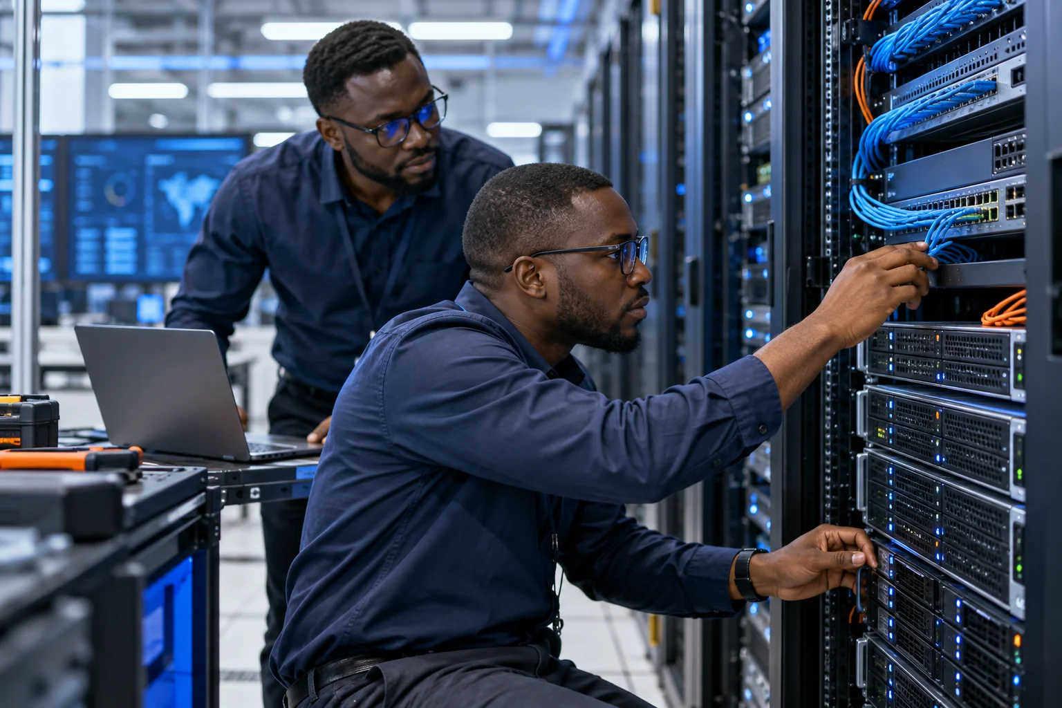 Intégration et mise en service de serveurs et d’équipements réseau